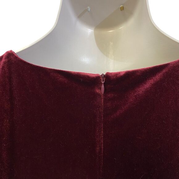 London Times Dress Womens 22W Red Velvet Party Work Office Date Elegant Stretch - Picture 7 of 11
